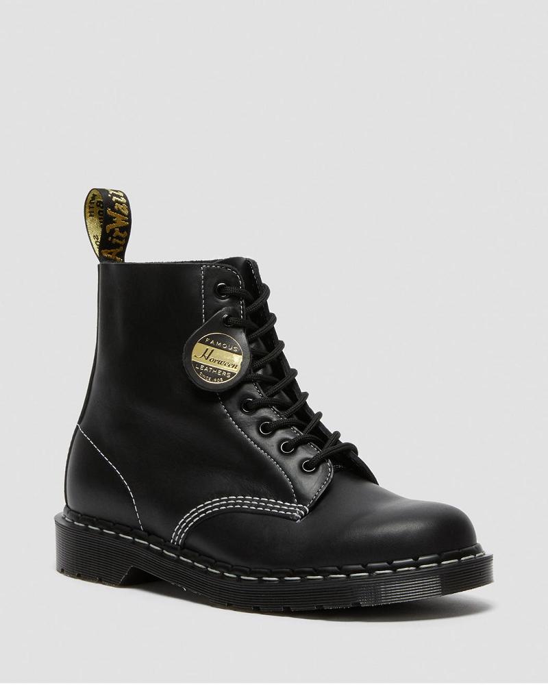 Dr Martens 1460 Pascal Made in England Cavalier Læder Snørestøvler Dame Sort | DK 187ILH